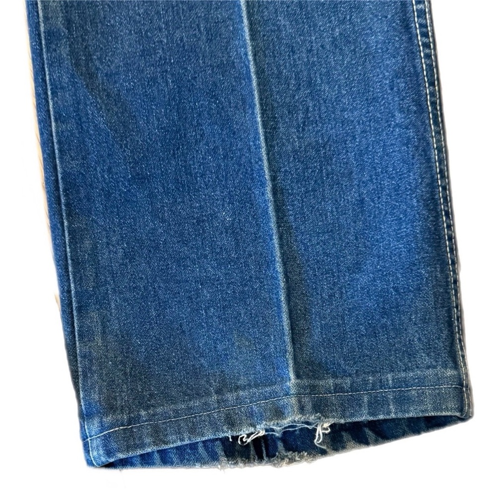 Jordache Y2K Men's Women’s 1980s Worn Blue Bootcut Jeans with Faded Whiskering - Picture 10 of 16